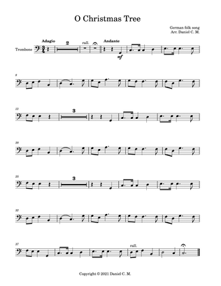 O Christmas Tree for trombone and piano (easy)