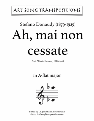 DONAUDY: Ah, mai non cessate (transposed to A-flat major)
