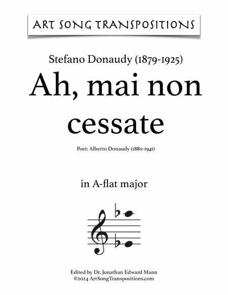 DONAUDY: Ah, mai non cessate (transposed to A-flat major)