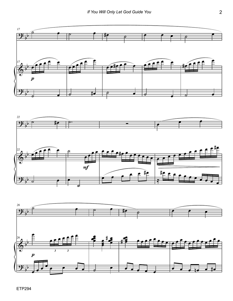 IF YOU WILL ONLY LET GOD GUIDE YOU - Euphonium Solo with advanced Piano Accompaniment Small Ensemble scores gallery preview page 2