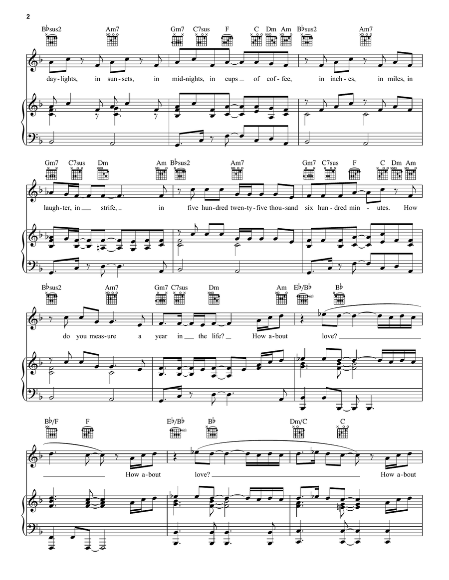 Seasons Of Love (from Rent) Acoustic Guitar scores gallery preview page 2