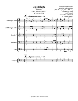 La Majeste (from "Heroic Music") (Bb) (Brass Quintet - 2 Trp, 1 Hrn, 1 Trb, 1 Tuba), Timp)