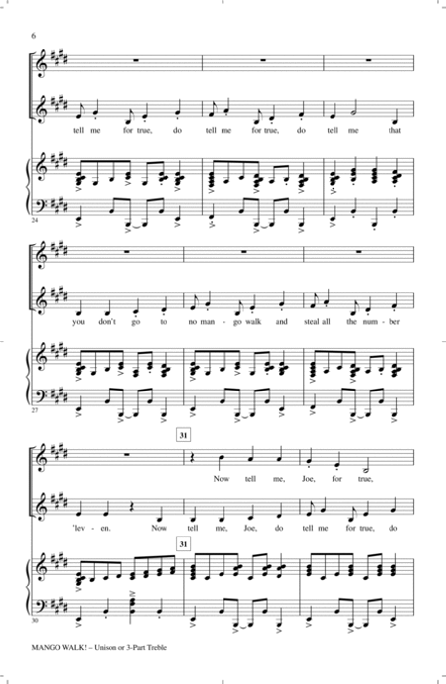 Mango Walk Mango Walk Unison Choir scores gallery preview page 4