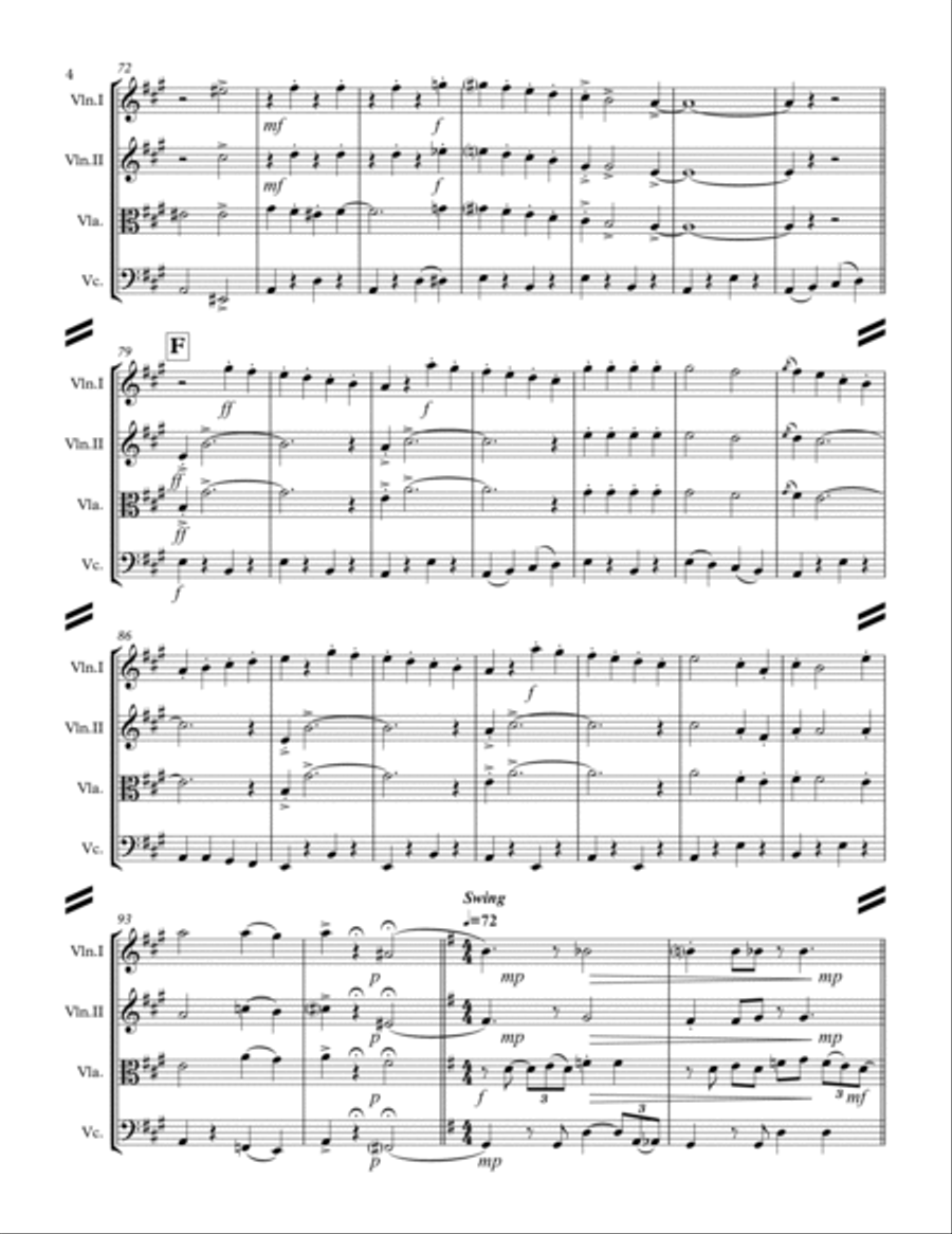 Gershwin Medley (for String Quartet) String Quartet scores gallery preview page 5