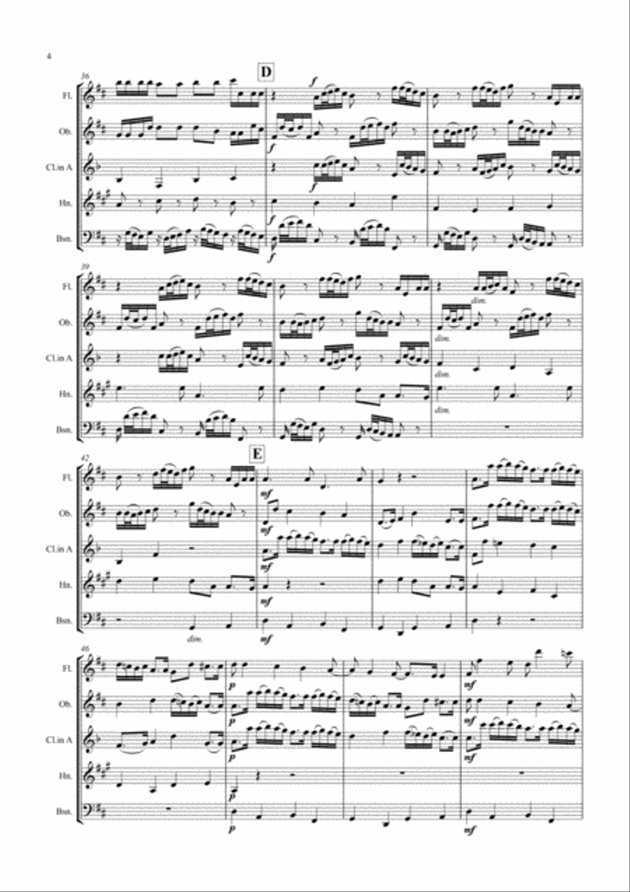 Pachelbel: Canon In D - wind quintet Woodwind Quintet scores gallery preview page 4