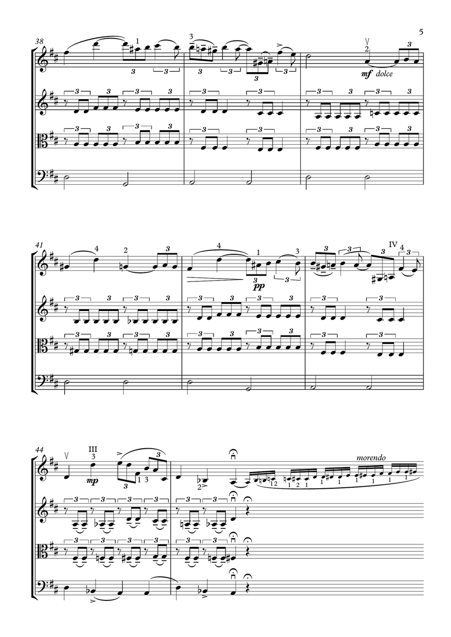 Cantabile, op. 17 - string quartet String Quartet scores gallery preview page 6