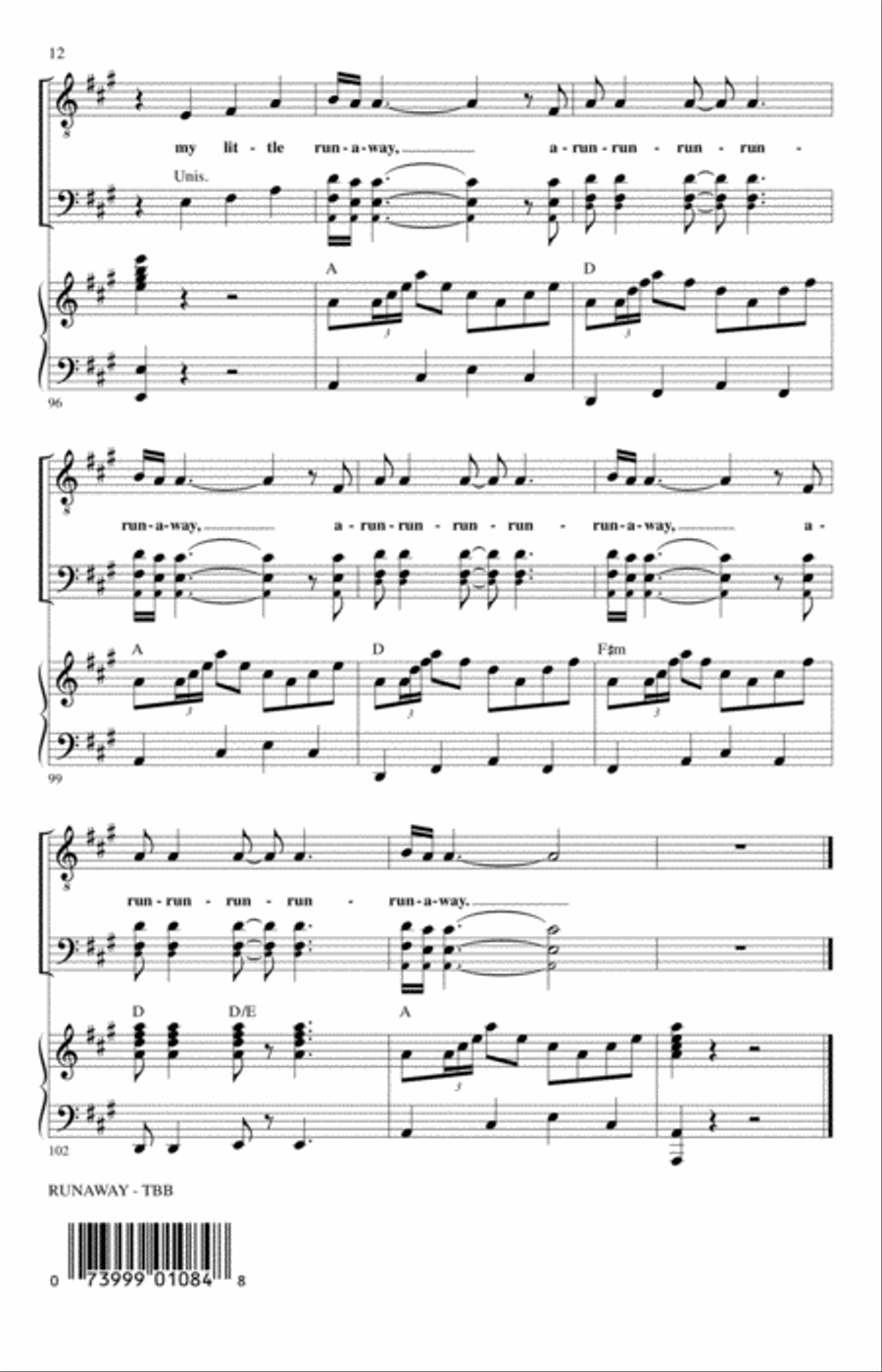 Runaway (arr. Alan Billingsley) 3-Part scores gallery preview page 11