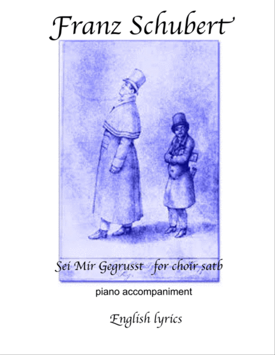 Sei Mir Gegrusst with English lyrics and piano accompaniment 4-Part scores gallery preview page 1