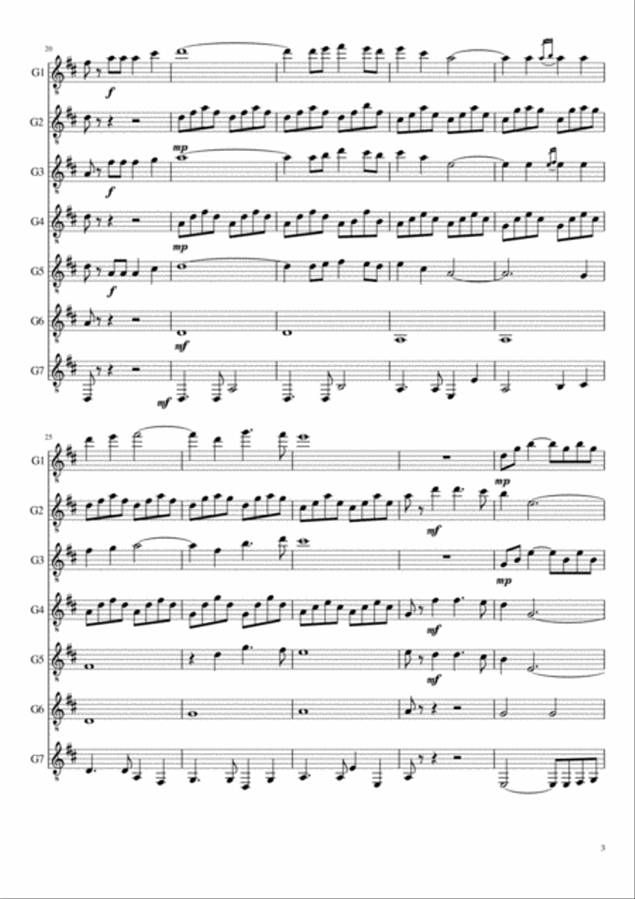 Carrickfergus for Guitar Ensemble Guitar Ensemble scores gallery preview page 5