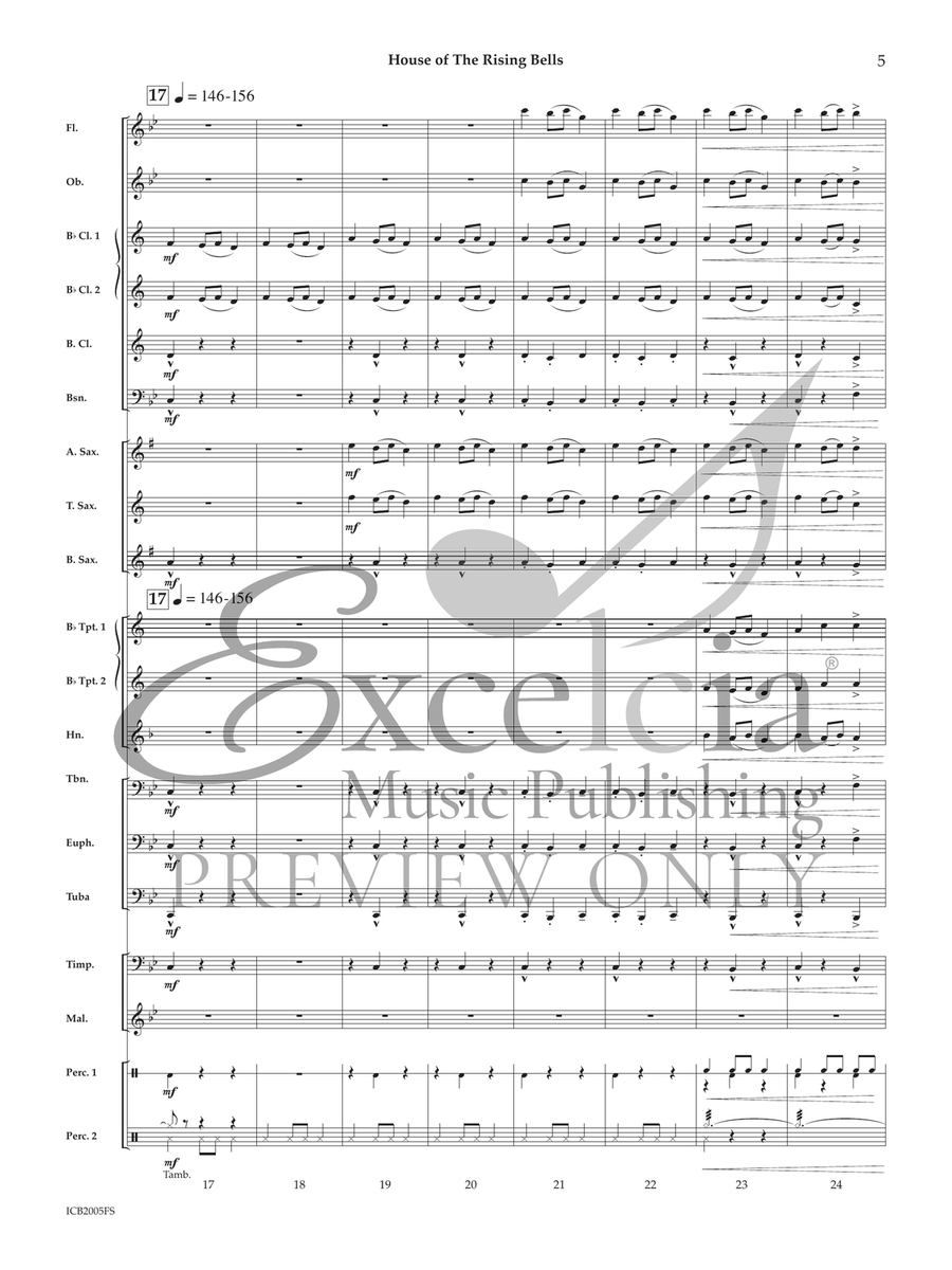 House of the Rising Bells Concert Band scores gallery preview page 5