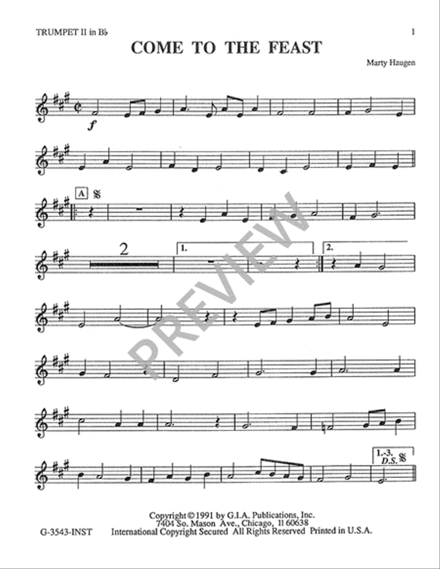 Come to the Feast - Instrument edition Handbell Choir scores gallery preview page 4