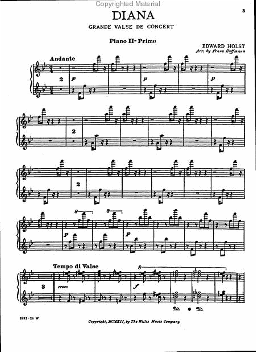 Diana Grande Valse de Concert Piano scores gallery preview page 5