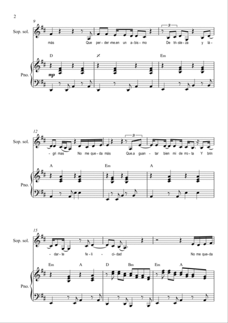 No Me Queda Mas Voice scores gallery preview page 2