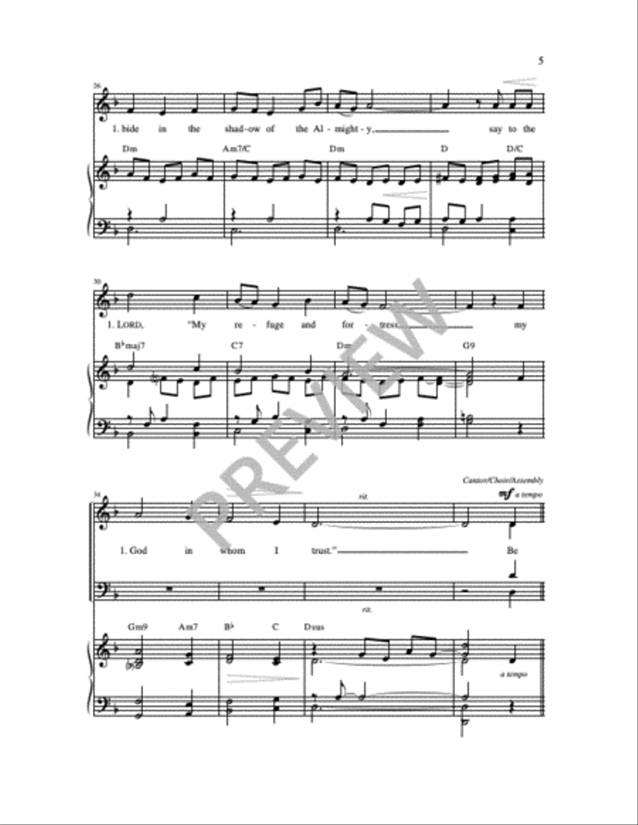Be with Me, Lord: Psalm 91 4-Part scores gallery preview page 10
