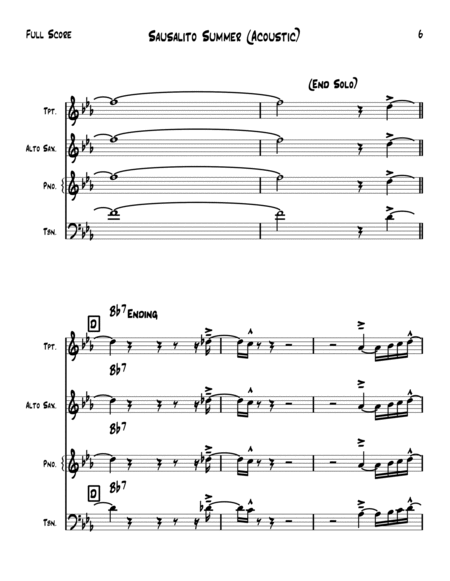 Sausalito Summer (Acoustic) – Lead Sheet image number null