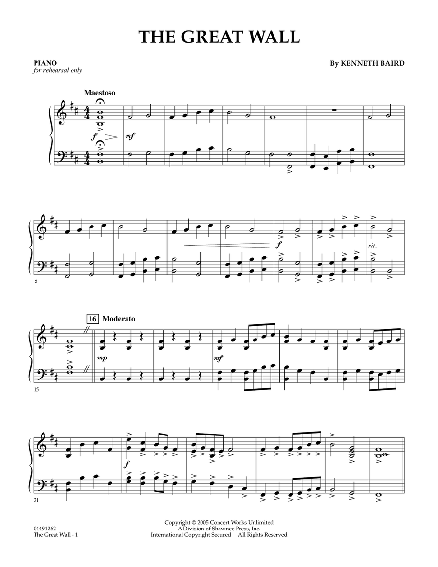 The Great Wall - Piano
