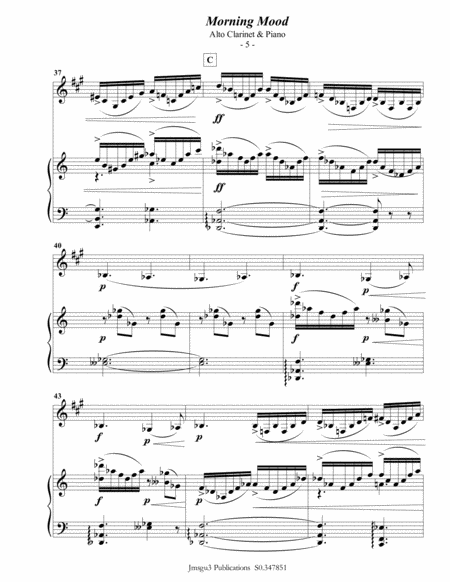 Grieg: Peer Gynt Suite Complete for Alto Clarinet & Piano image number null