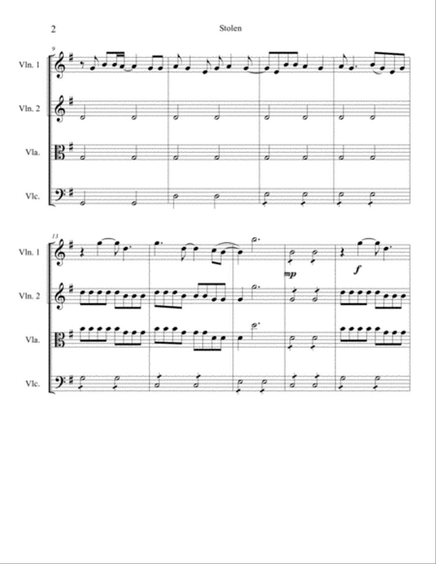 Stolen String Quartet scores gallery preview page 2