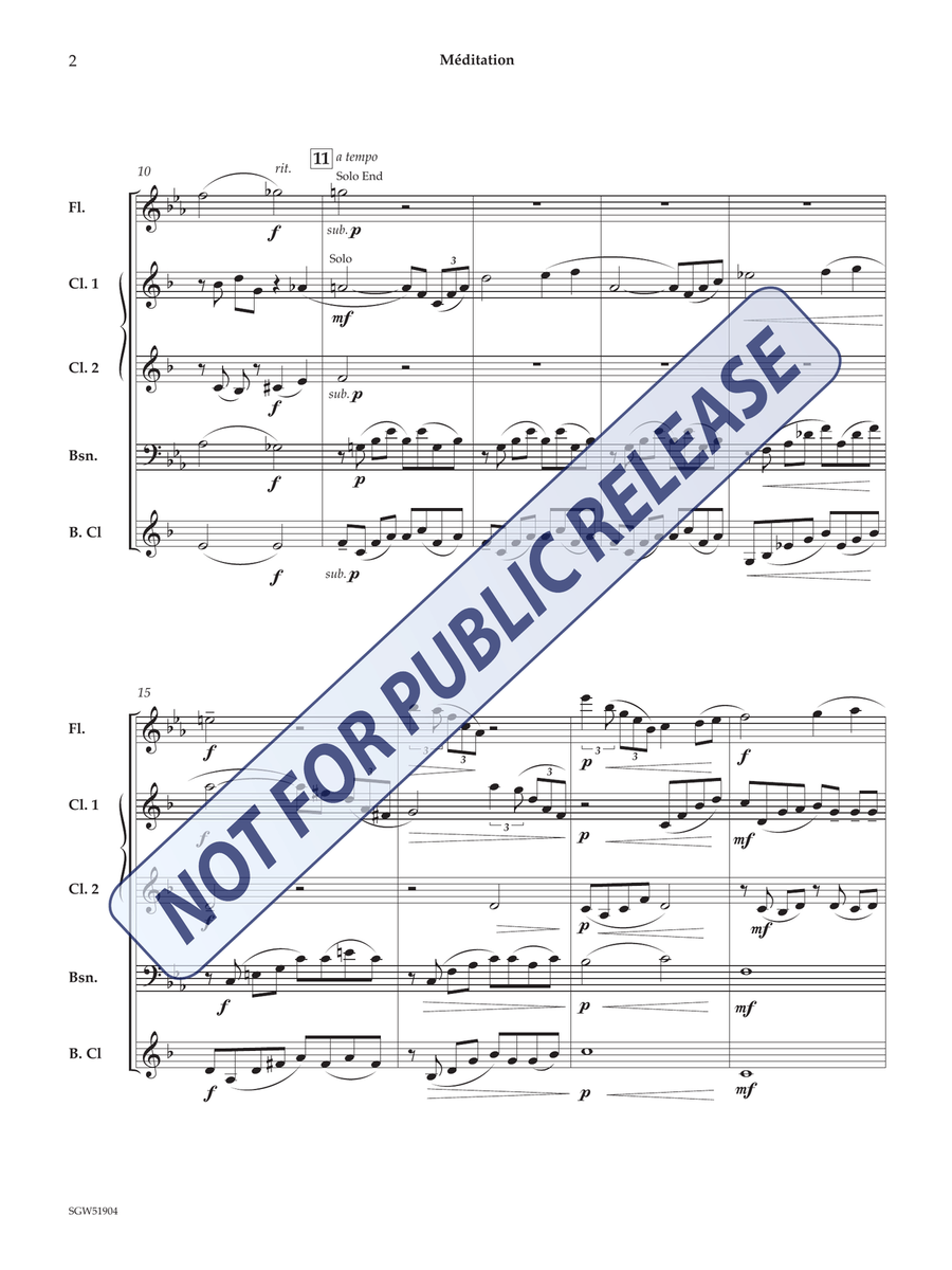 Meditation Meditation Woodwind Quintet scores gallery preview page 3