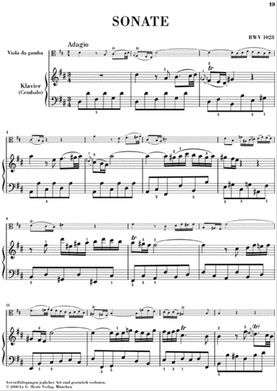 Sonatas for Viola da Gamba and Harpsichord BWV 1027-1029 (Version for Violoncello and Harpsichord) Viola scores gallery preview page 2