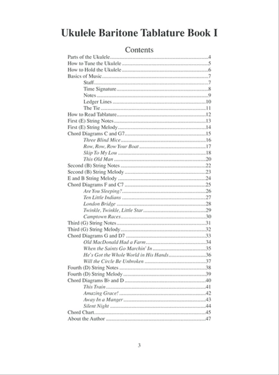 Easy Baritone Ukulele Baritone Ukulele scores gallery preview page 4