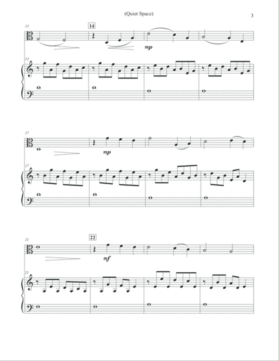 Quiet Space - Viola & Piano Viola scores gallery preview page 3