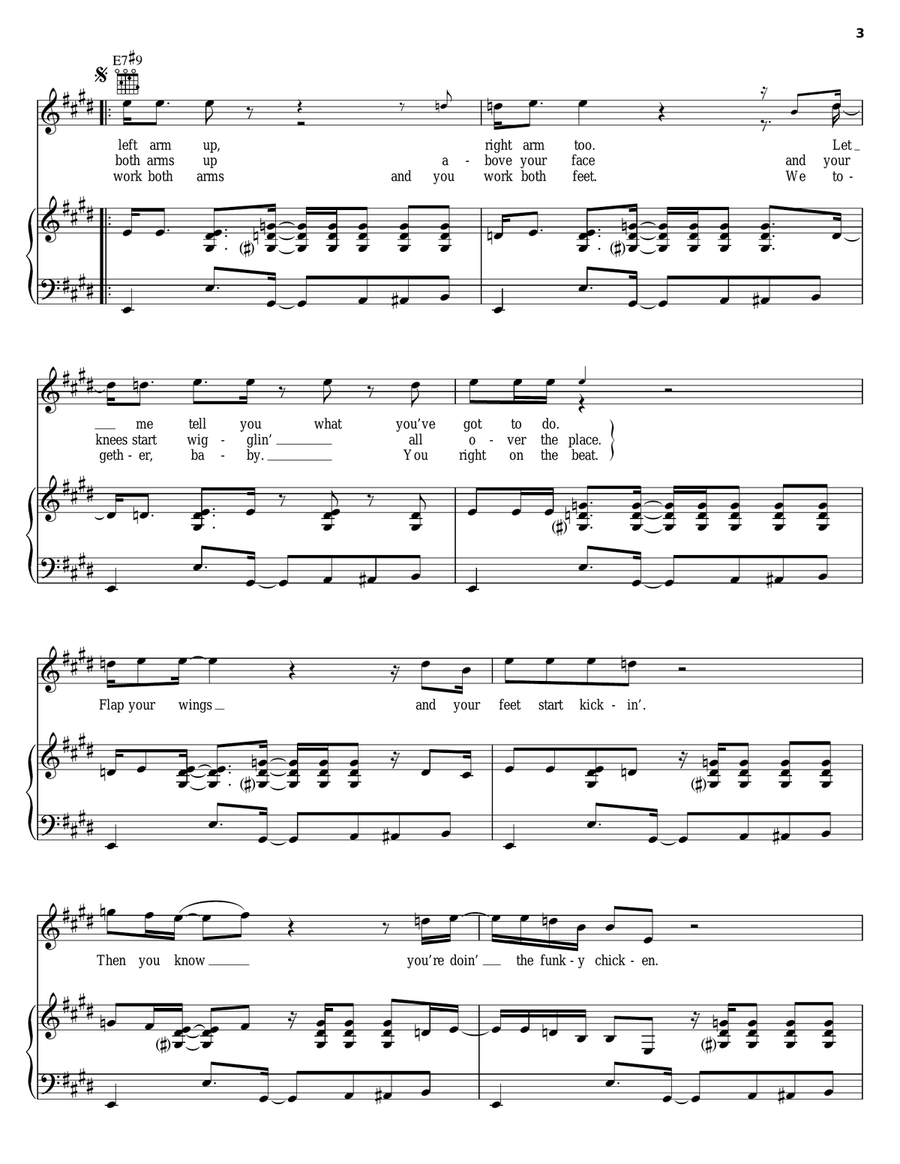 Do The Funky Chicken Do The Funky Chicken Piano, Vocal, Guitar scores gallery preview page 3