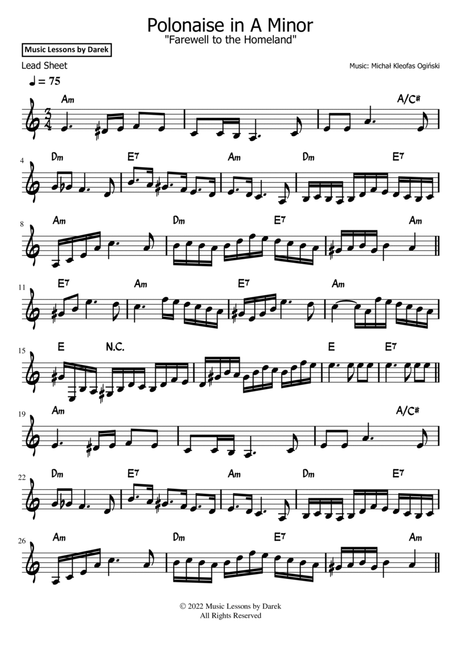Polonaise in A Minor (LEAD SHEET) 