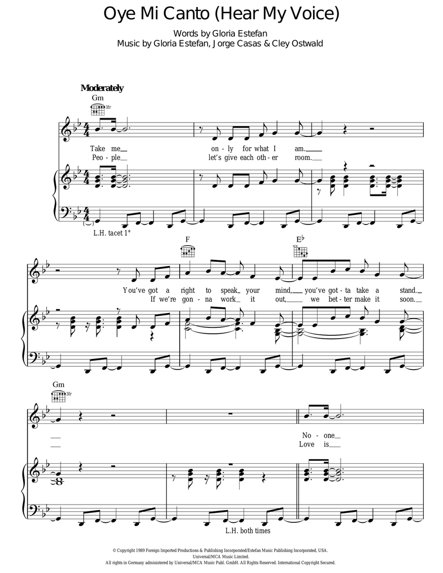 Oye Mi Canto (Hear My Voice) Acoustic Guitar scores gallery preview page 1
