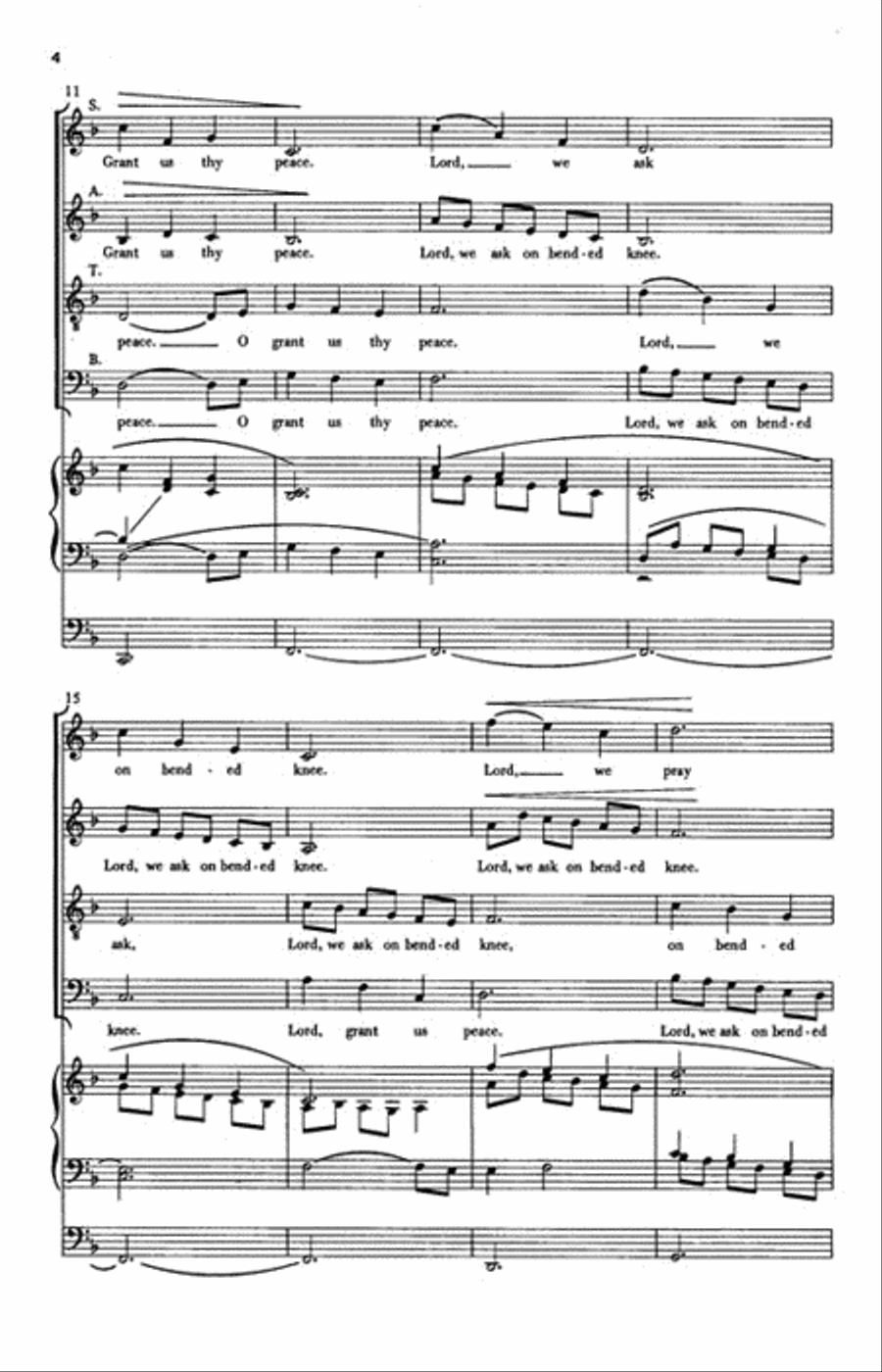 A Plea For Peace 4-Part scores gallery preview page 3