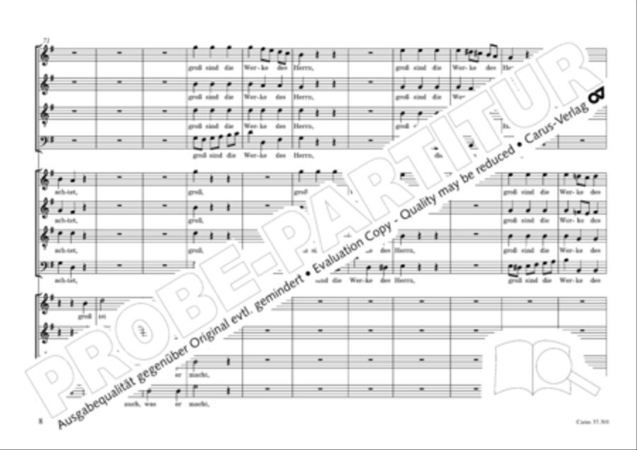 Gross sind die Werke des Herrn 4-Part scores gallery preview page 9