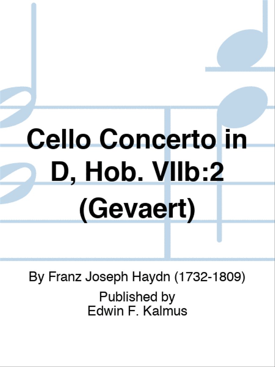 Cello Concerto in D, Hob. VIIb:2 (Gevaert) Orchestra scores gallery preview page 1