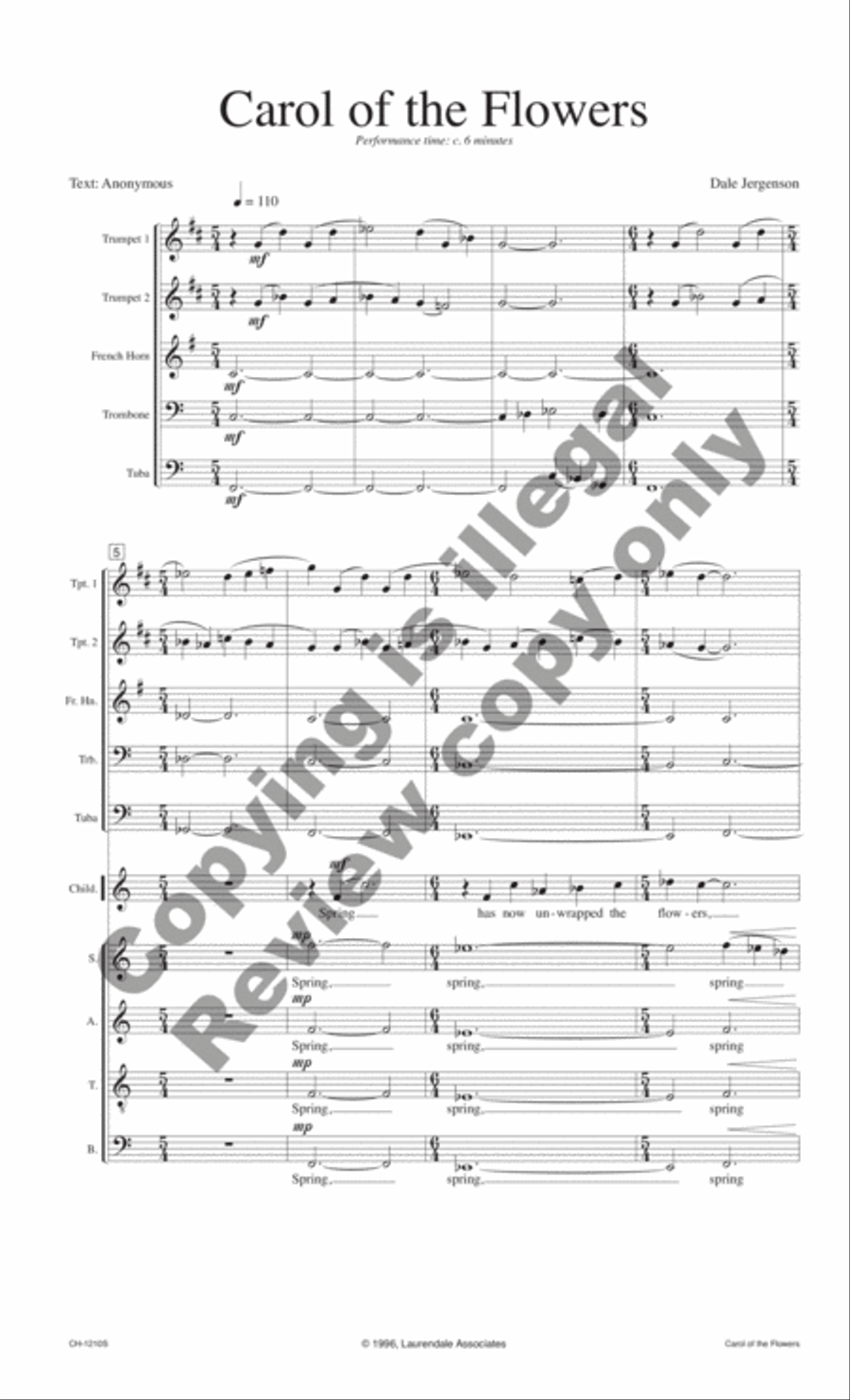Carol of the Flowers (Full Score) Choir scores gallery preview page 3
