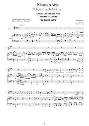 Book cover for Rossini-La gazza ladra (Act 1) Di piacer mi balza il cor - Soprano and piano