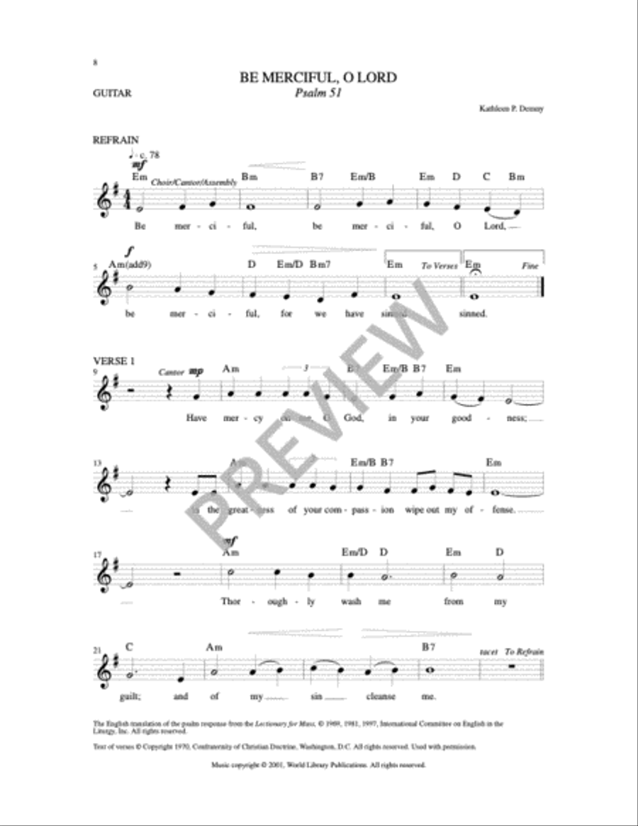Be Merciful O Lord 4-Part scores gallery preview page 11