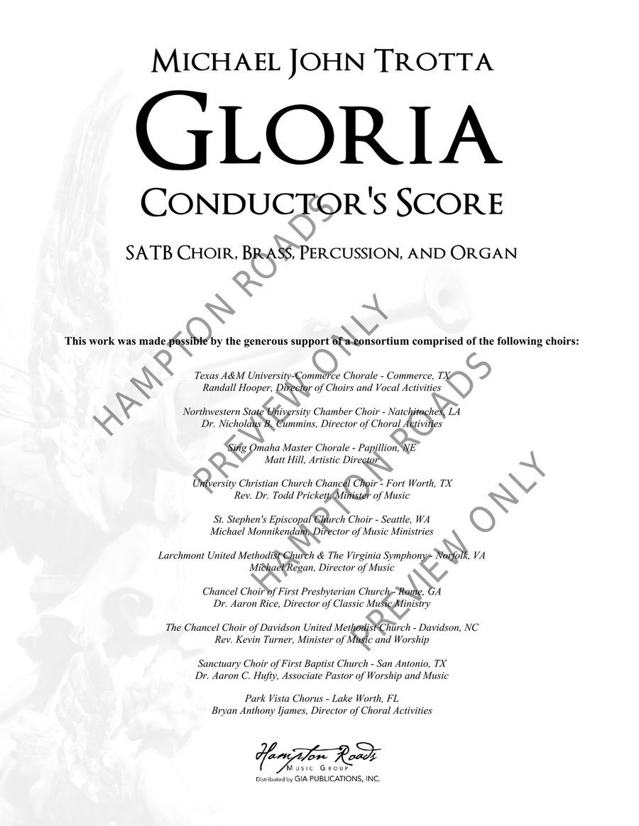 Gloria (Full Score for Organ, Brass, Percussion) Choir scores gallery preview page 4