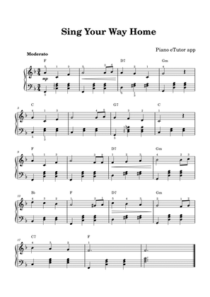 Sing Your Way Home (folk song) - piano