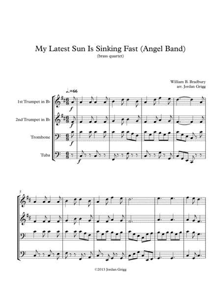 My Latest Sun Is Sinking Fast (Angel Band) (brass quartet) image number null