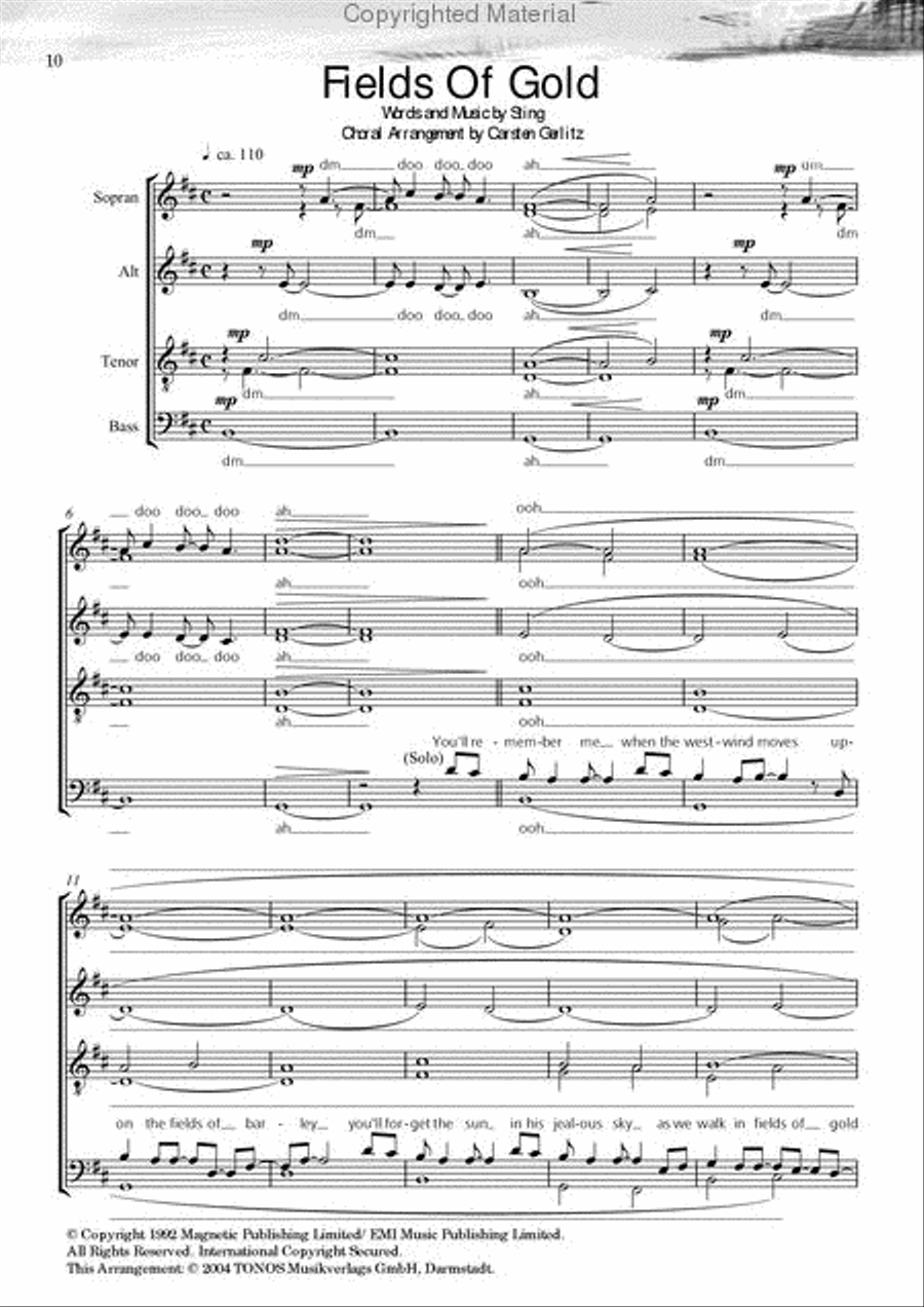 Fields of Gold SSATB scores gallery preview page 6