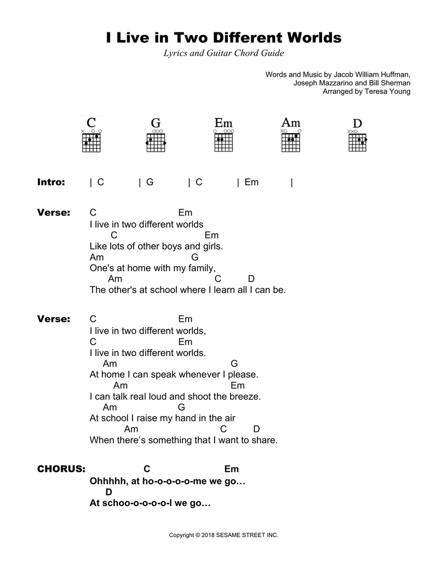 I Live In Two Different Worlds Acoustic Guitar scores gallery preview page 1