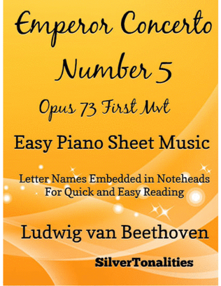 Book cover for Emperor Concerto Number 5 Opus 73 First Movement Easy Piano Sheet Music
