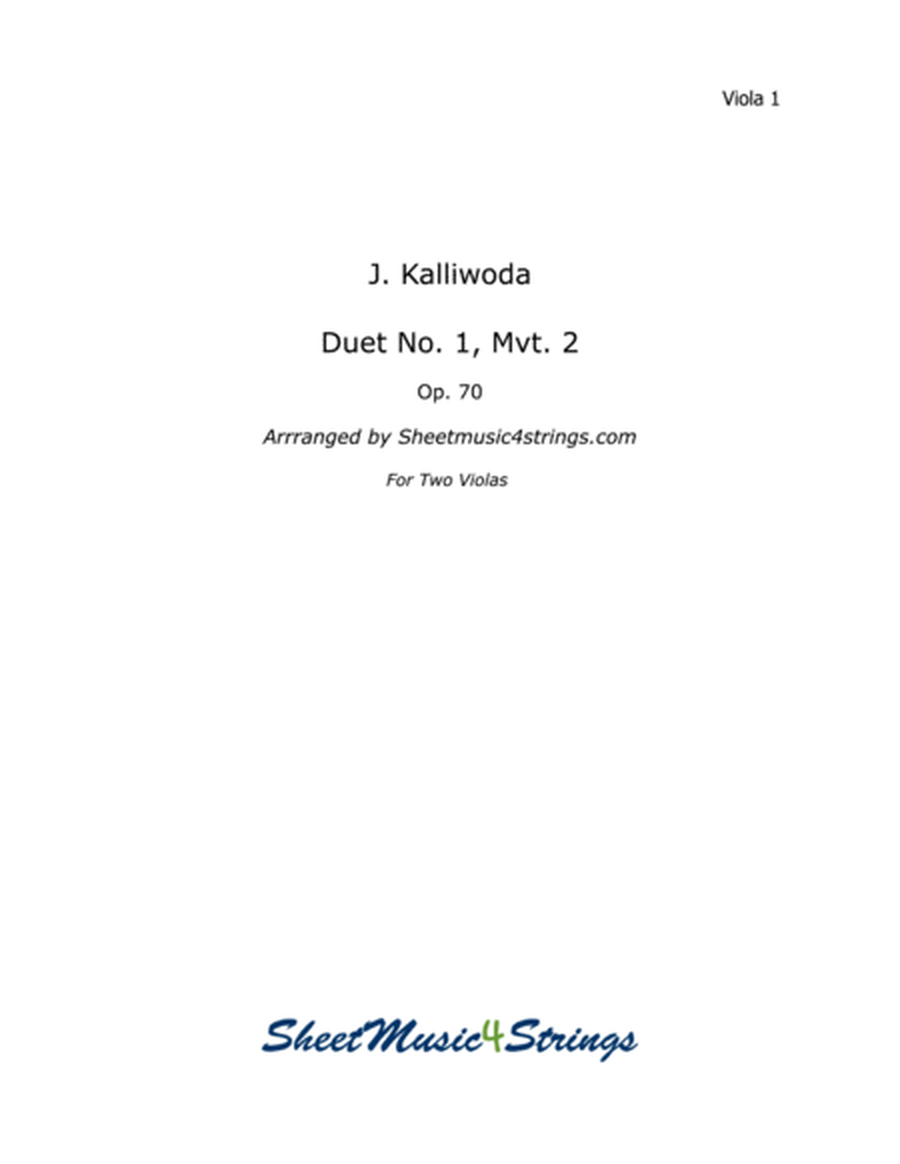 Kalliwoda, J. - Duet No.1, Mvt. 2, Op. 70 for Two Violas image number null