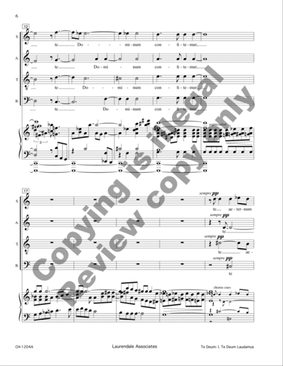 Te Deum 4-Part scores gallery preview page 7