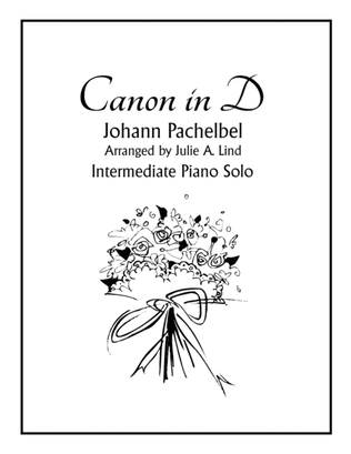 Book cover for Canon in D - Pachelbel, Intermediate Piano Solo