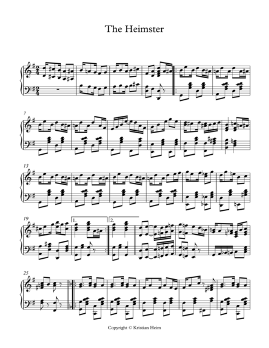The Heimster Piano Solo scores gallery preview page 1