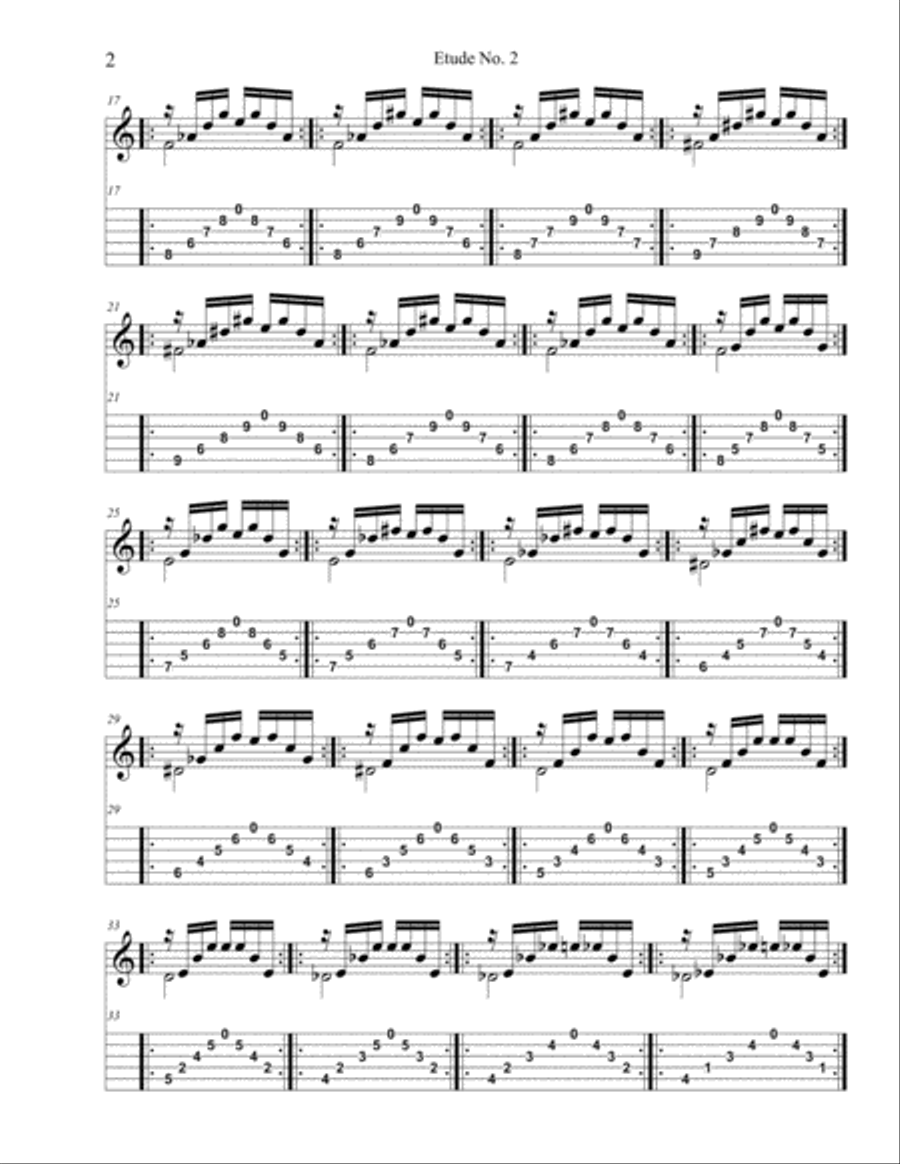 Etude no. 2 Classical Guitar scores gallery preview page 2