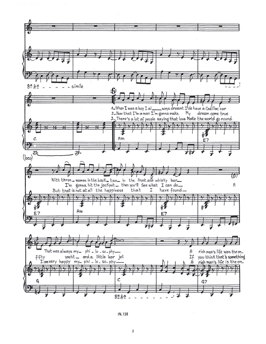 Money Honey Piano, Vocal scores gallery preview page 2