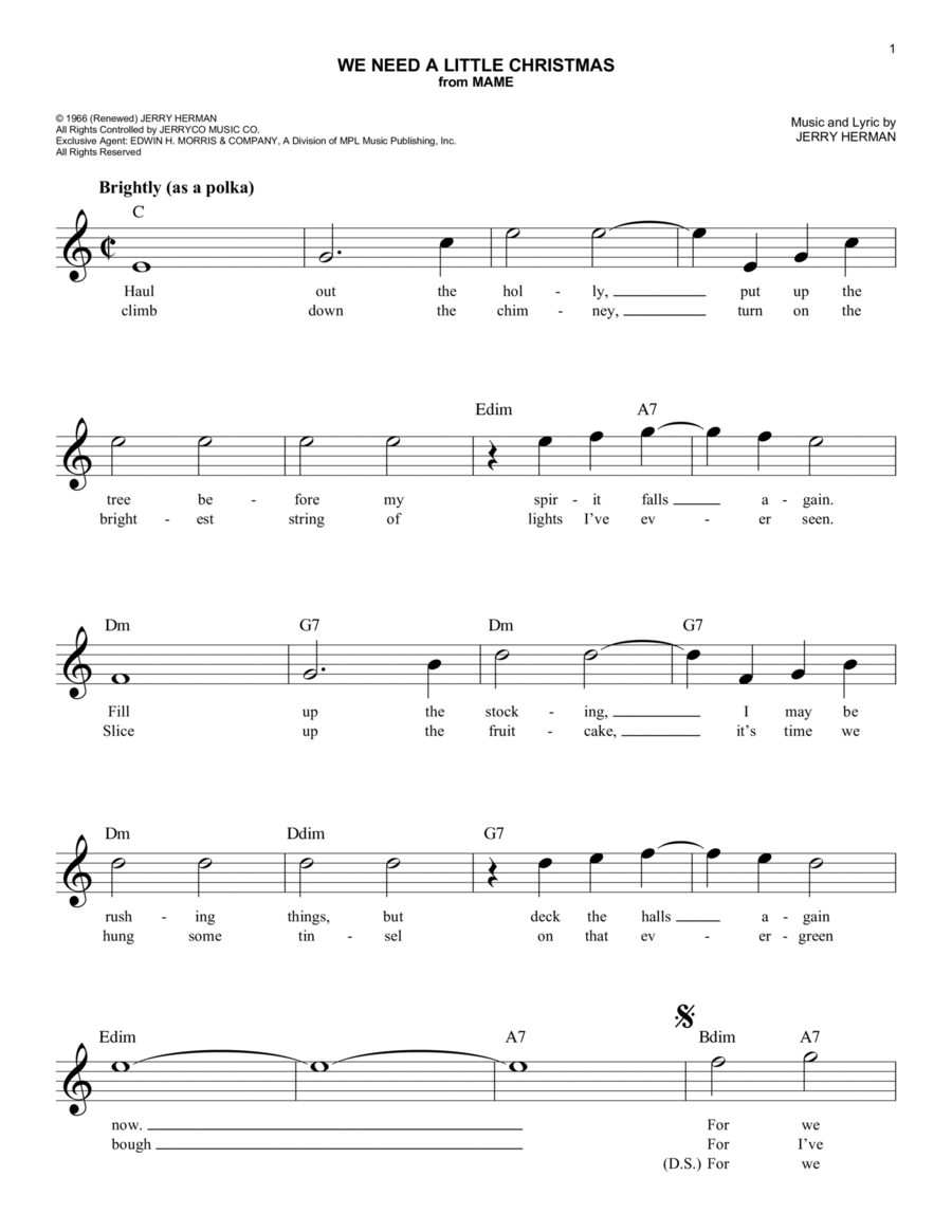 We Need A Little Christmas Piano scores gallery preview page 1