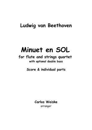 Beethoven Minuett in G for flute and string quartet with optional double bass