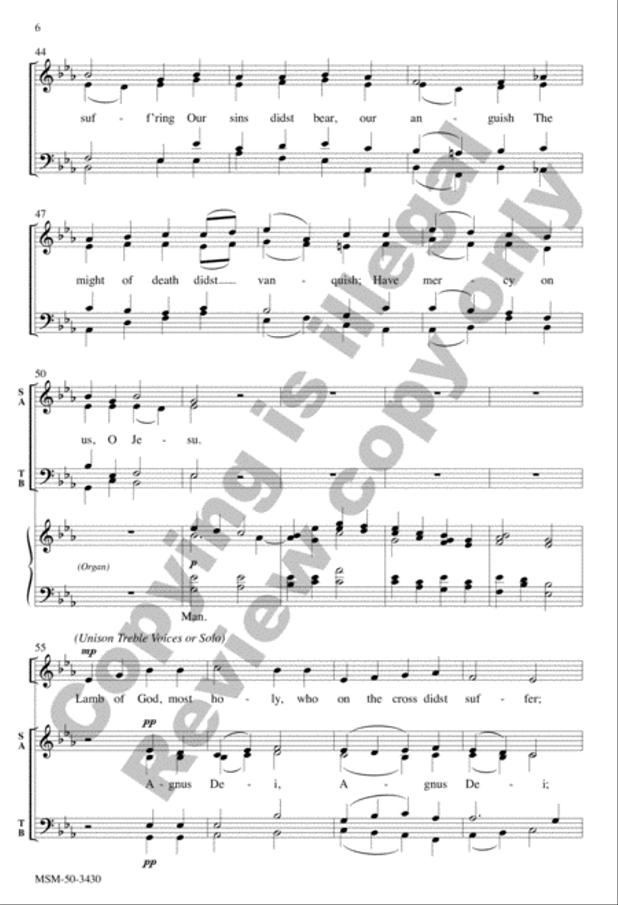 Lamb of God, Most Holy 4-Part scores gallery preview page 5